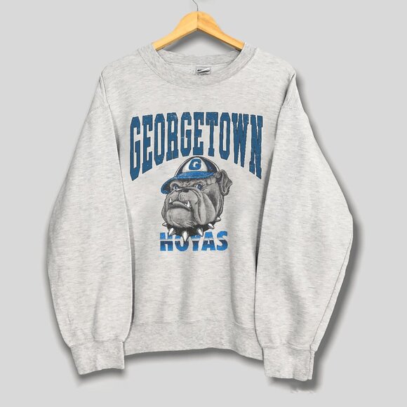 Vintage 90s Georgetown University Crewneck Sweatshirt, Georgetown Hoyas Shirt - Picture 1 of 2